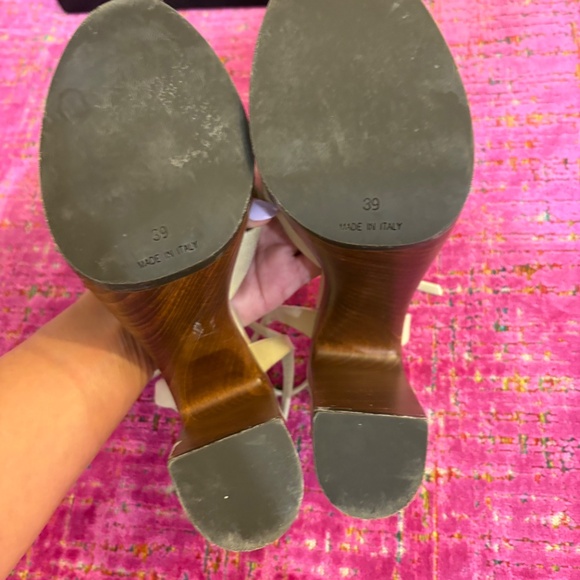 Saint Laurent Bianca Platform Sandal in Beige- 39 - Picture 6 of 7